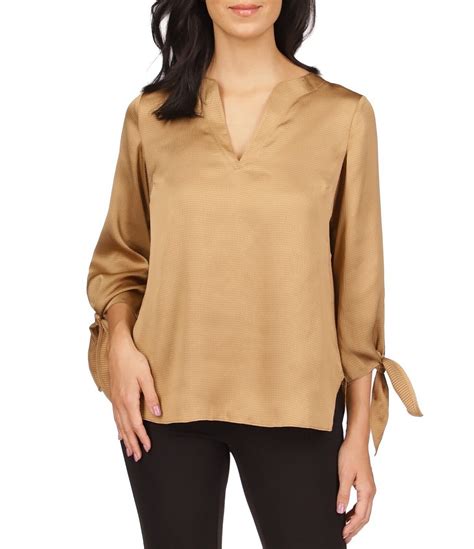 black michael michael kors garcie satin off the shoulder blouse|Michael Kors designer tops black.